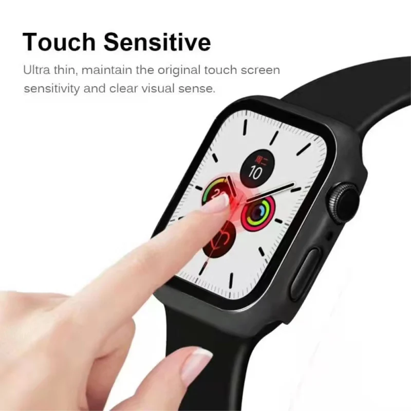 Auffallend Modisch Apple Watch Series 7 45mm Hülle mit Displayschutz in Plastik und Gehärtetes Glas