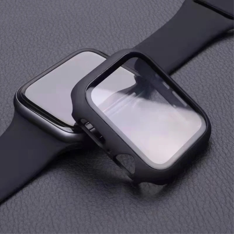 Auffallend Modisch Apple Watch Series 7 45mm Hülle mit Displayschutz in Plastik und Gehärtetes Glas