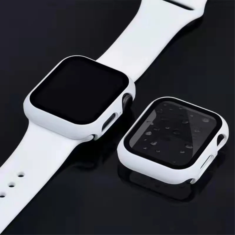 Auffallend Modisch Apple Watch Series 7 45mm Hülle mit Displayschutz in Plastik und Gehärtetes Glas