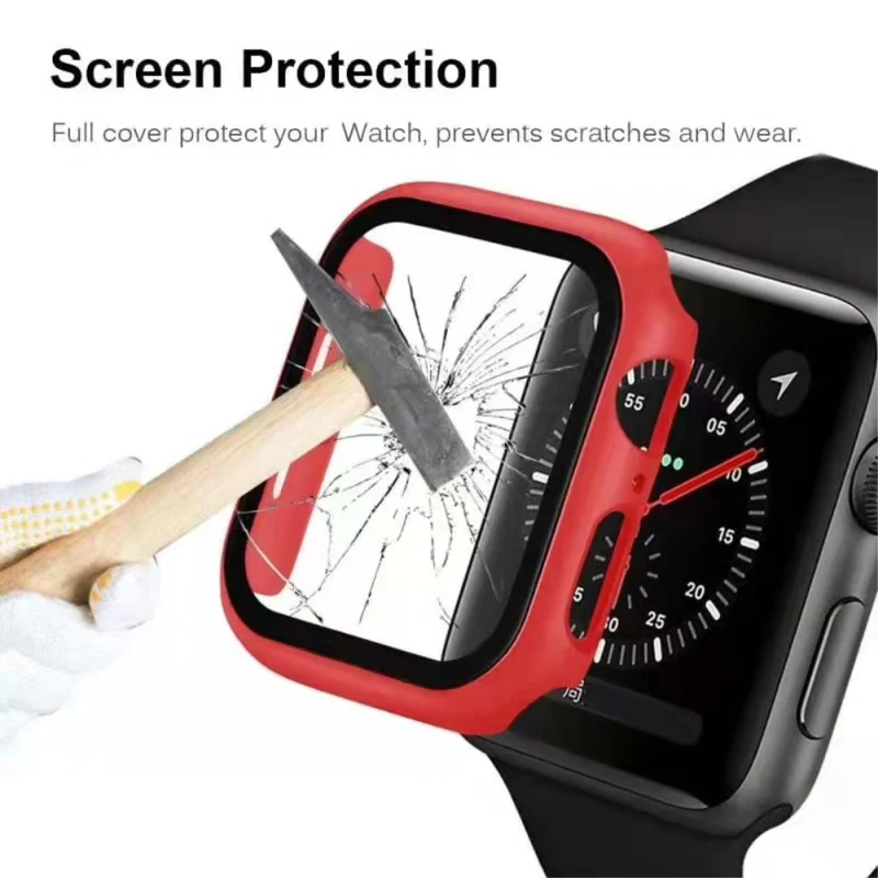 Auffallend Modisch Apple Watch Series 7 45mm Hülle mit Displayschutz in Plastik und Gehärtetes Glas