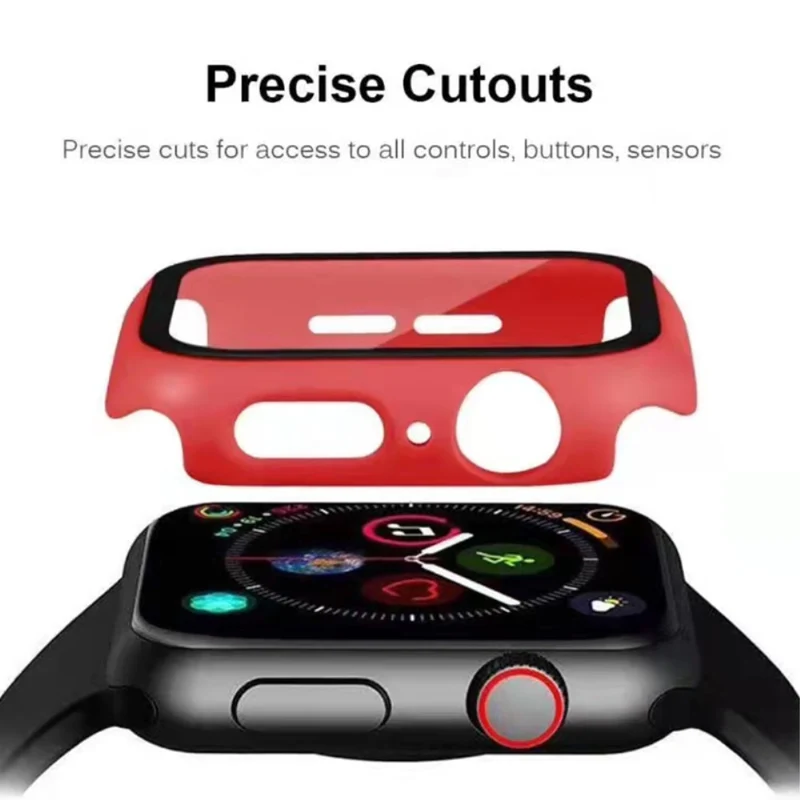 Auffallend Modisch Apple Watch Series 7 45mm Hülle mit Displayschutz in Plastik und Gehärtetes Glas