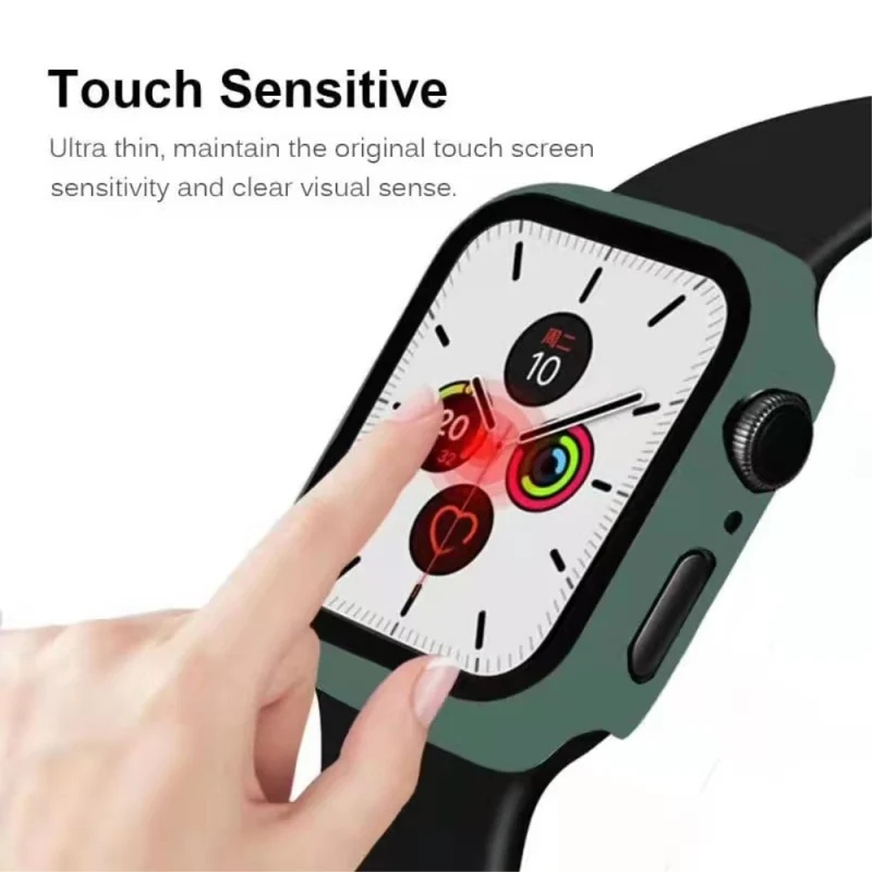 Auffallend Modisch Apple Watch Series 7 45mm Hülle mit Displayschutz in Plastik und Gehärtetes Glas