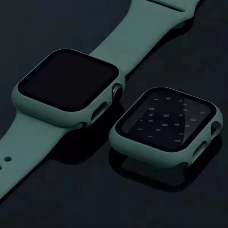 Auffallend Modisch Apple Watch Series 7 45mm Hülle mit Displayschutz in Plastik und Gehärtetes Glas