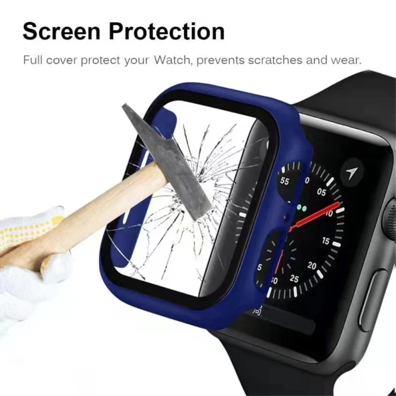 Auffallend Modisch Apple Watch Series 7 45mm Hülle mit Displayschutz in Plastik und Gehärtetes Glas