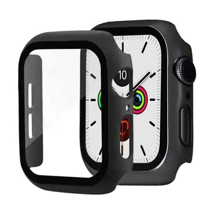 Auffallend Nett Apple Watch Series 7 41mm Hülle mit Displayschutz in Plastik und Gehärtetes Glas