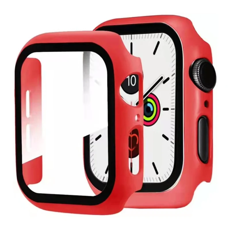 Auffallend Nett Apple Watch Series 7 41mm Hülle mit Displayschutz in Plastik und Gehärtetes Glas