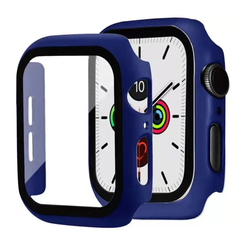 Auffallend Nett Apple Watch Series 7 41mm Hülle mit Displayschutz in Plastik und Gehärtetes Glas