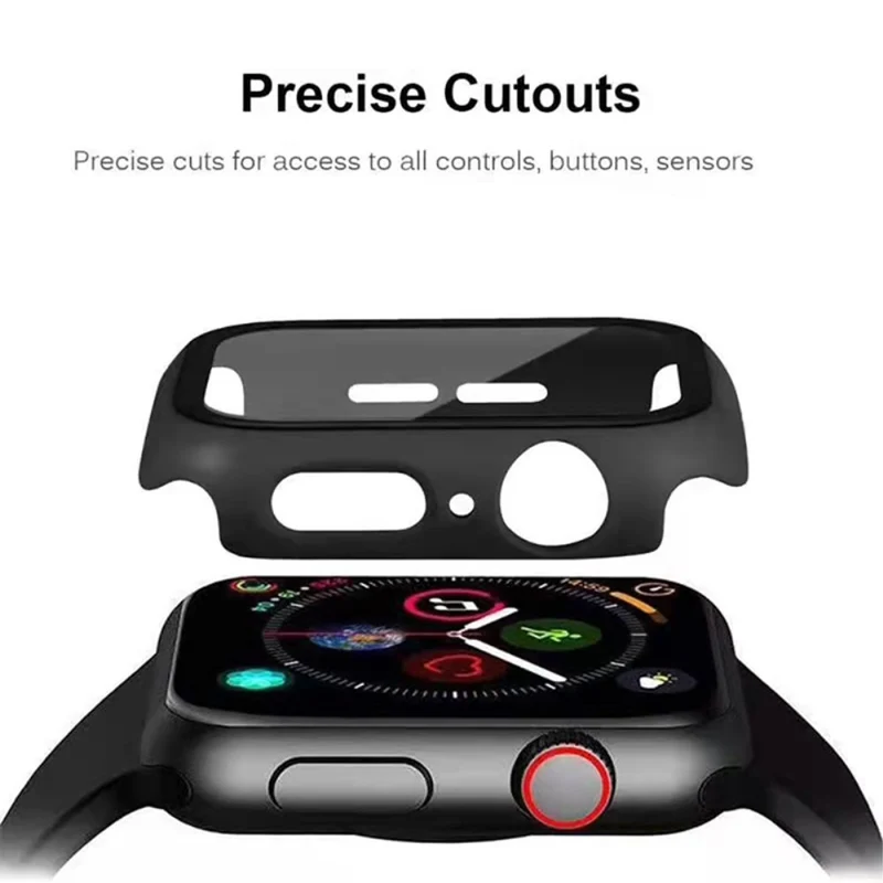 Auffallend Nett Apple Watch Series 7 41mm Hülle mit Displayschutz in Plastik und Gehärtetes Glas