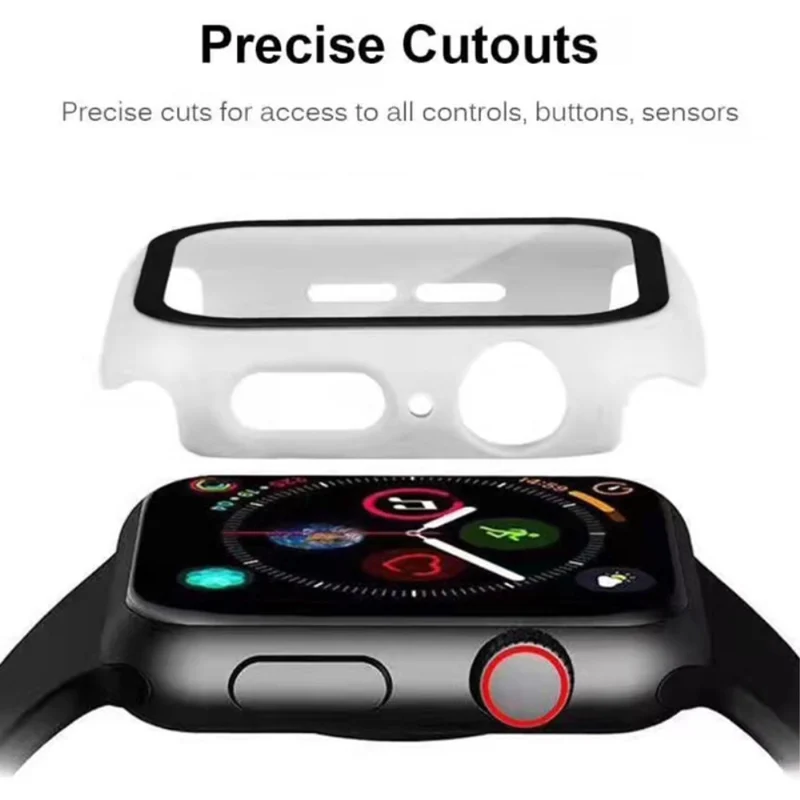 Auffallend Nett Apple Watch Series 7 41mm Hülle mit Displayschutz in Plastik und Gehärtetes Glas