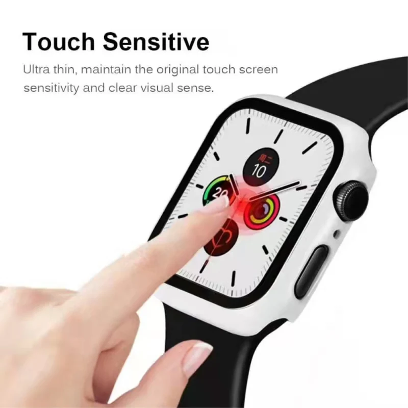 Auffallend Nett Apple Watch Series 7 41mm Hülle mit Displayschutz in Plastik und Gehärtetes Glas
