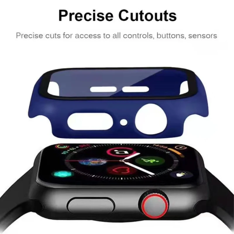 Auffallend Nett Apple Watch Series 7 41mm Hülle mit Displayschutz in Plastik und Gehärtetes Glas
