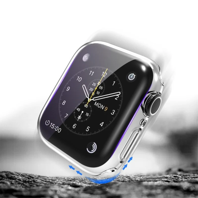 Mega Gut Apple Watch Series 7 45mm Hülle mit Displayschutz in Silikon / TPU