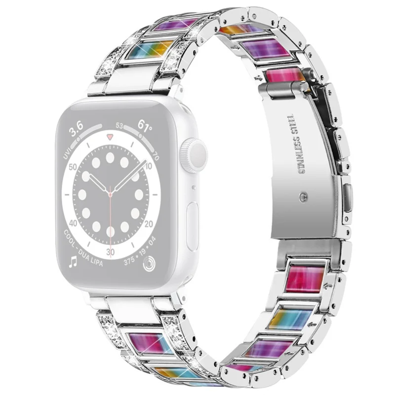 Sehr schön Universell Apple Metall und Strass armband