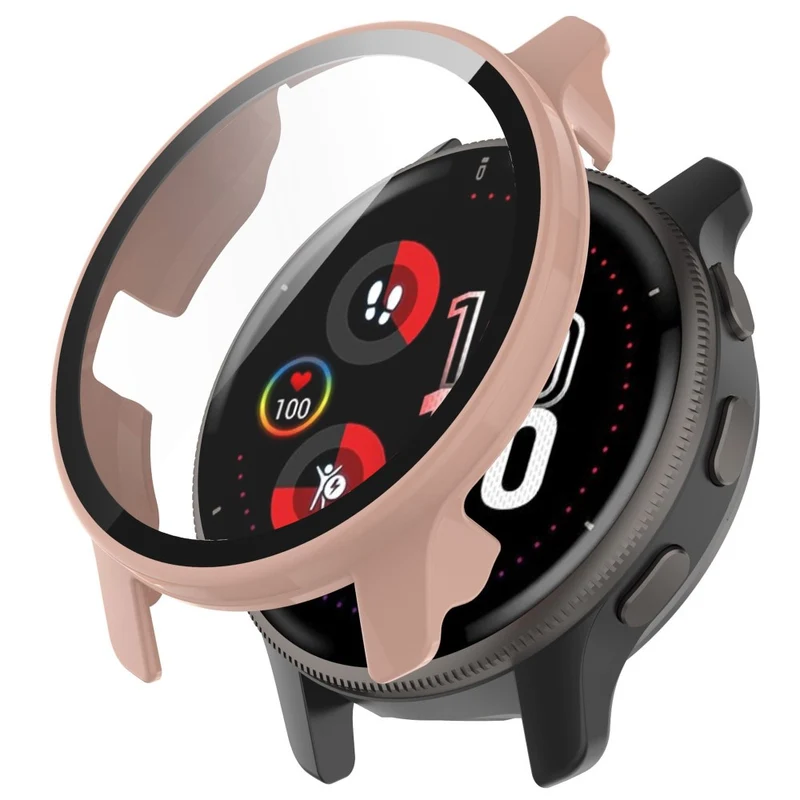 Modisch Garmin Venu 2 Plus Hülle mit Displayschutz in Plastik und Gehärtetes Glas