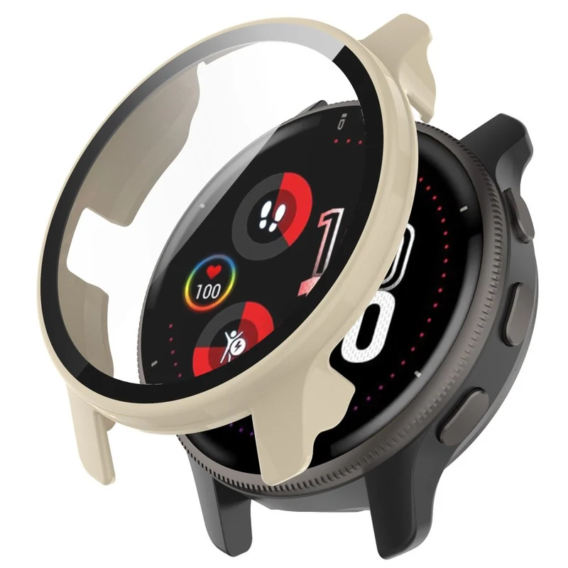 Modisch Garmin Venu 2 Plus Hülle mit Displayschutz in Plastik und Gehärtetes Glas