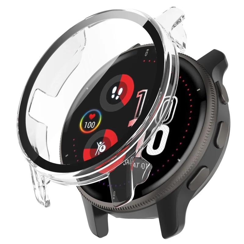 Modisch Garmin Venu 2 Plus Hülle mit Displayschutz in Plastik und Gehärtetes Glas
