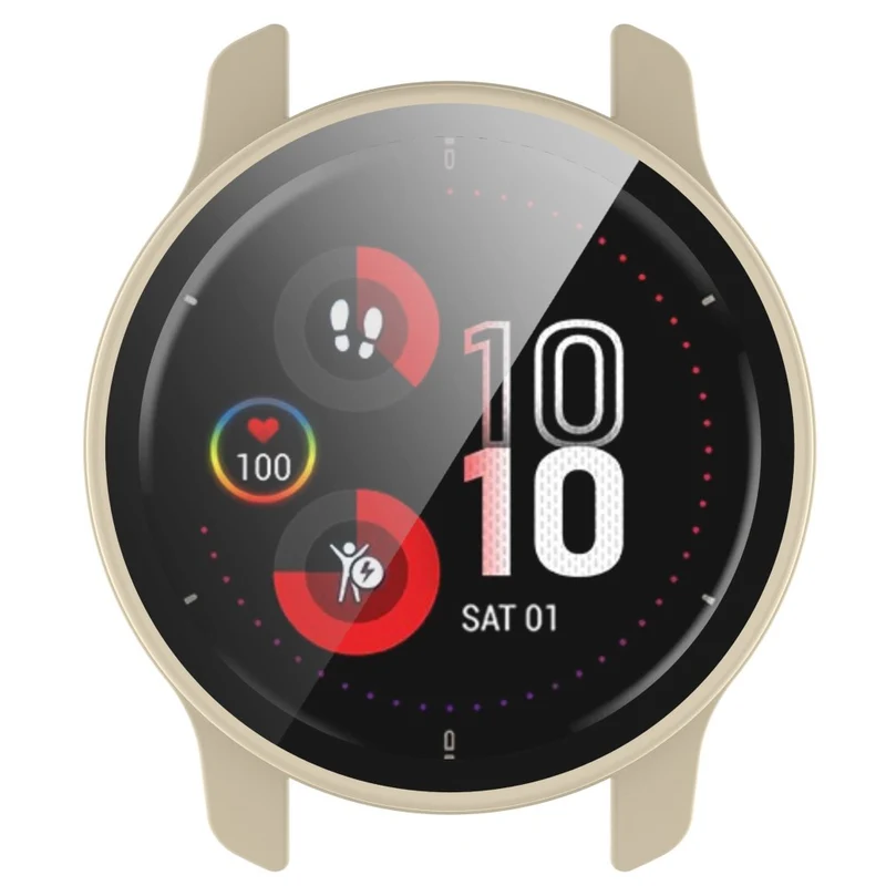 Modisch Garmin Venu 2 Plus Hülle mit Displayschutz in Plastik und Gehärtetes Glas