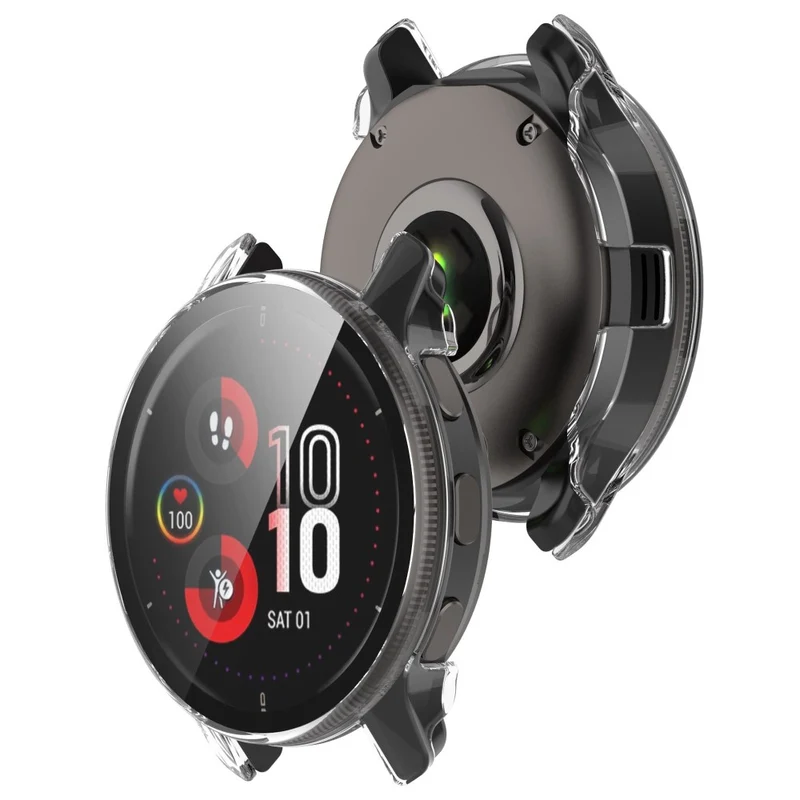 Modisch Garmin Venu 2 Plus Hülle mit Displayschutz in Plastik und Gehärtetes Glas
