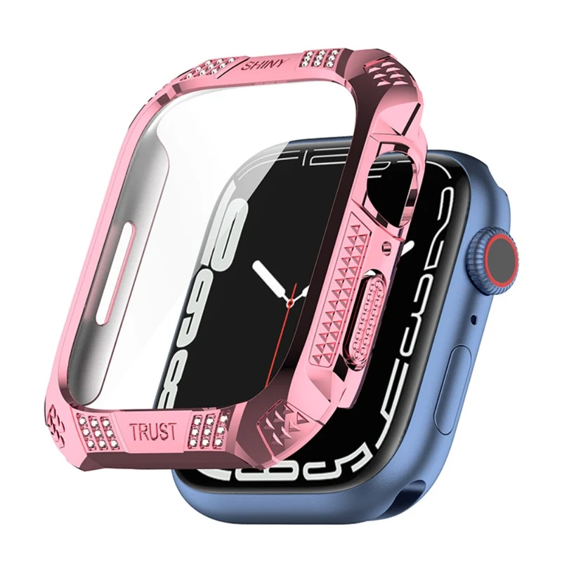 Unglaublich Schön Apple Watch Series 7 41mm Hülle mit Displayschutz in Plastik und Gehärtetes Glas