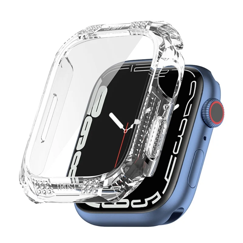 Unglaublich Schön Apple Watch Series 7 41mm Hülle mit Displayschutz in Plastik und Gehärtetes Glas
