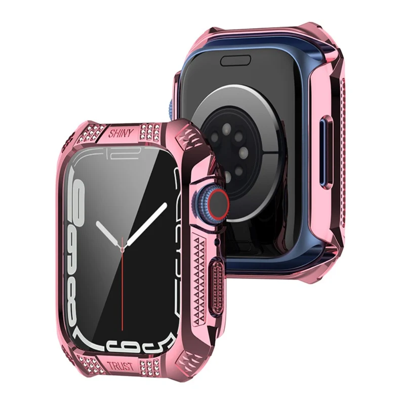 Unglaublich Schön Apple Watch Series 7 41mm Hülle mit Displayschutz in Plastik und Gehärtetes Glas