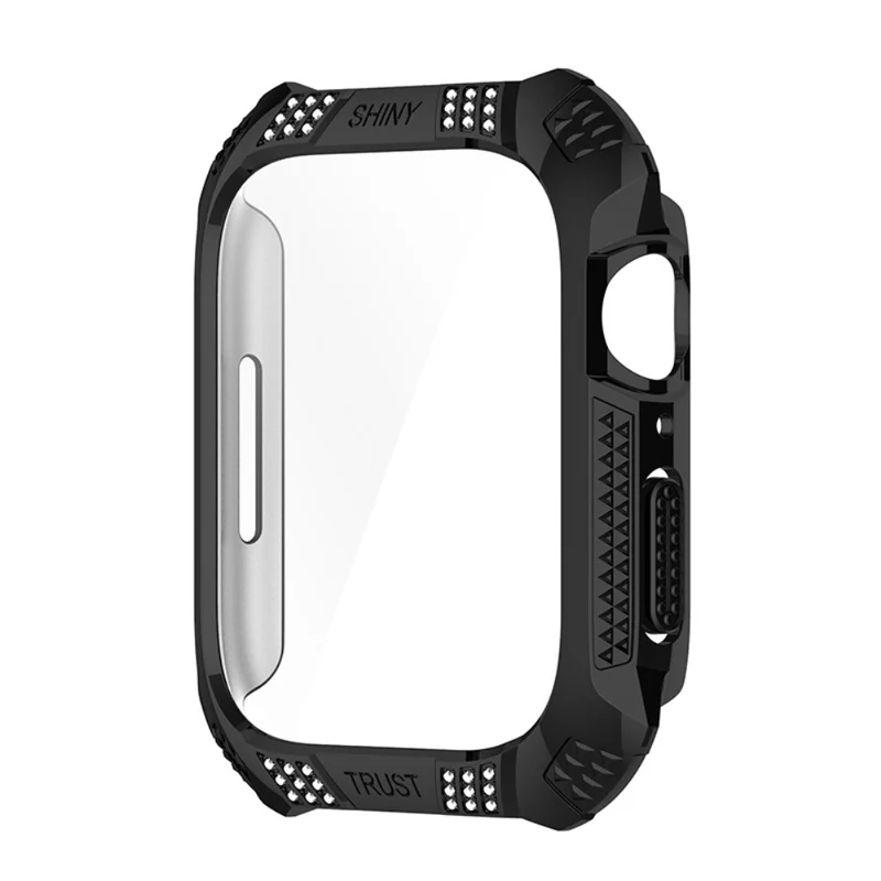 Unglaublich Schön Apple Watch Series 7 41mm Hülle mit Displayschutz in Plastik und Gehärtetes Glas