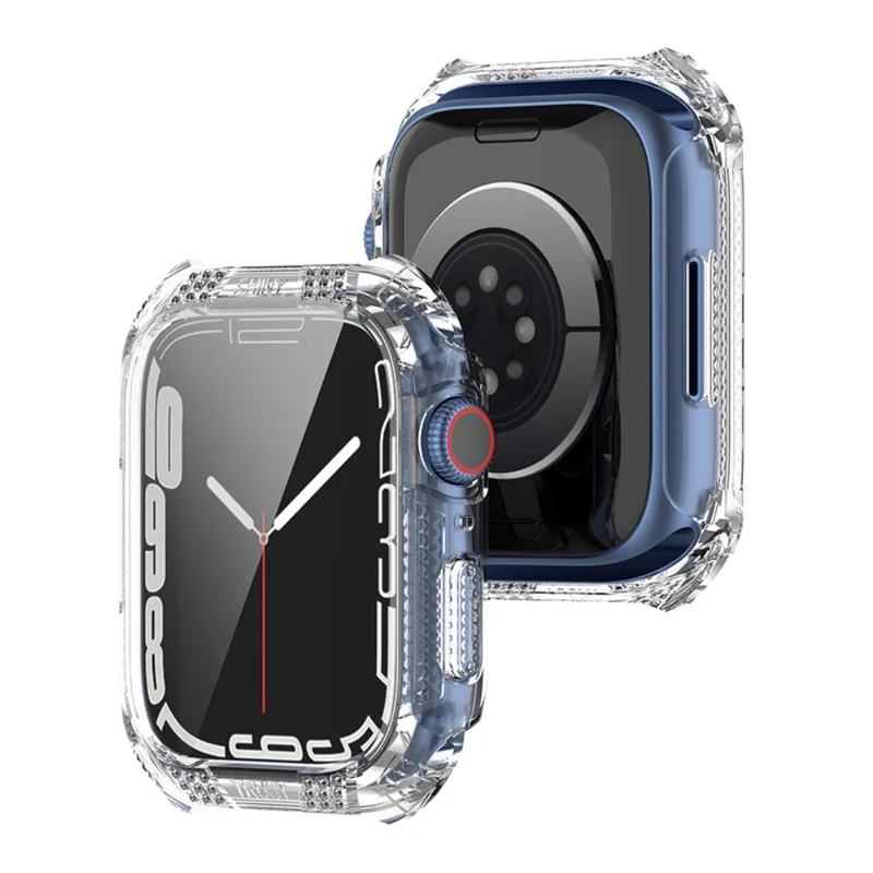 Unglaublich Schön Apple Watch Series 7 41mm Hülle mit Displayschutz in Plastik und Gehärtetes Glas