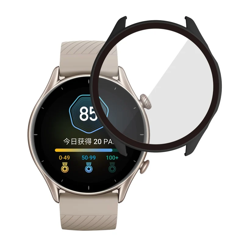 Mega Schön Amazfit GTR 3 / Amazfit GTR 3 Pro Universell Hülle mit Displayschutz in Plastik und Gehärtetes Glas