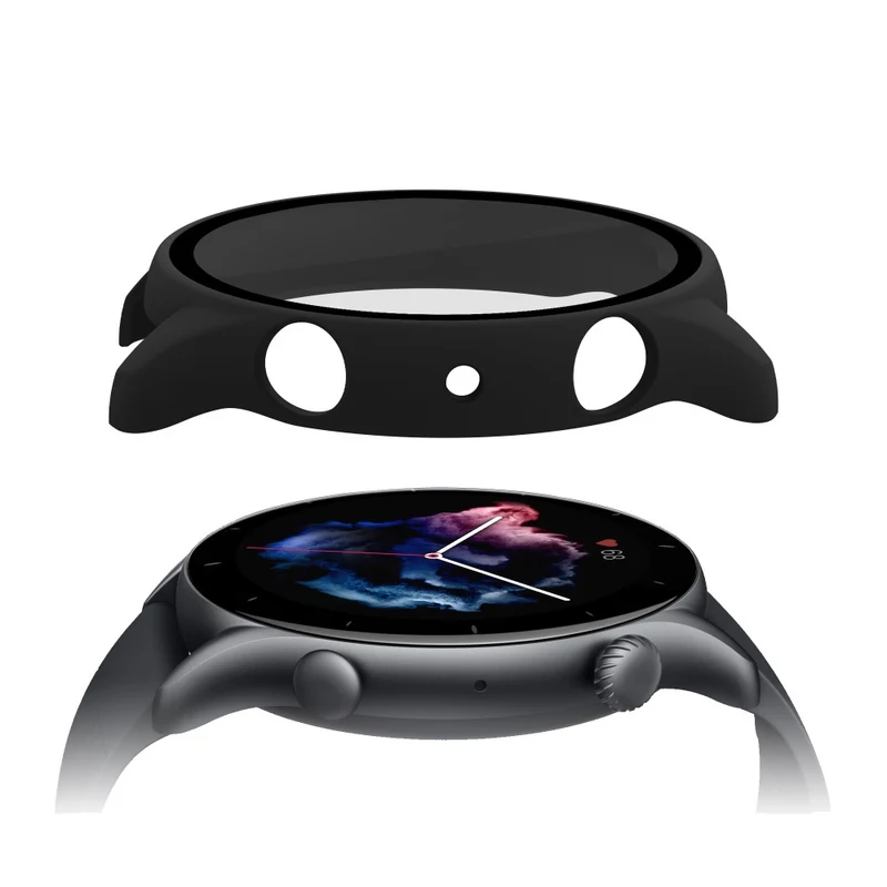 Mega Schön Amazfit GTR 3 / Amazfit GTR 3 Pro Universell Hülle mit Displayschutz in Plastik und Gehärtetes Glas