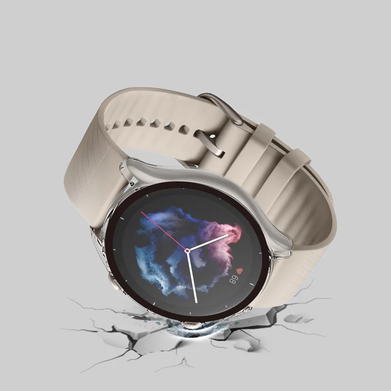 Mega Schön Amazfit GTR 3 / Amazfit GTR 3 Pro Universell Hülle mit Displayschutz in Plastik und Gehärtetes Glas
