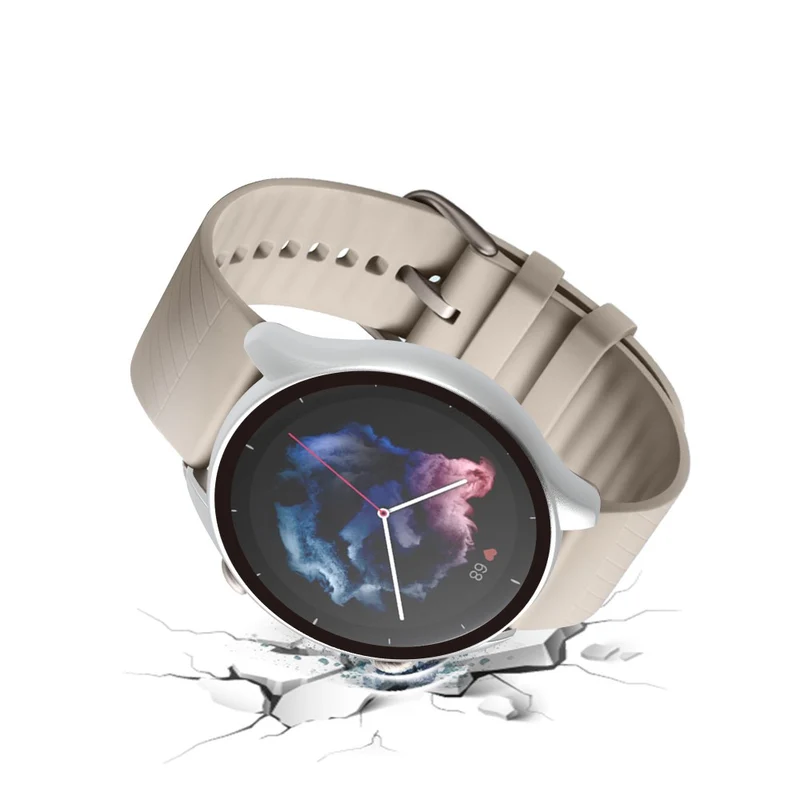 Mega Schön Amazfit GTR 3 / Amazfit GTR 3 Pro Universell Hülle mit Displayschutz in Plastik und Gehärtetes Glas