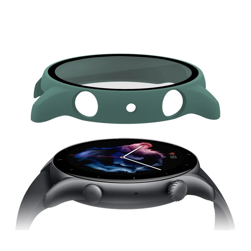 Mega Schön Amazfit GTR 3 / Amazfit GTR 3 Pro Universell Hülle mit Displayschutz in Plastik und Gehärtetes Glas