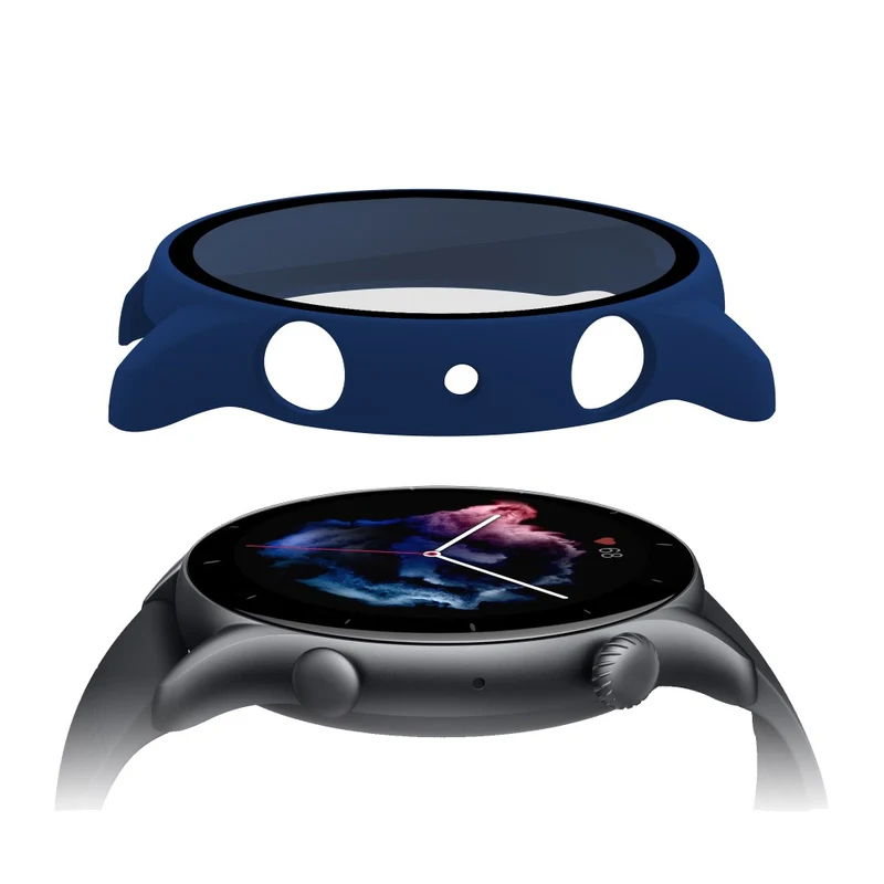 Mega Schön Amazfit GTR 3 / Amazfit GTR 3 Pro Universell Hülle mit Displayschutz in Plastik und Gehärtetes Glas
