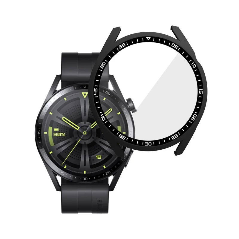 Schön Huawei Watch GT 3 (46mm) Hülle mit Displayschutz in Plastik und Gehärtetes Glas