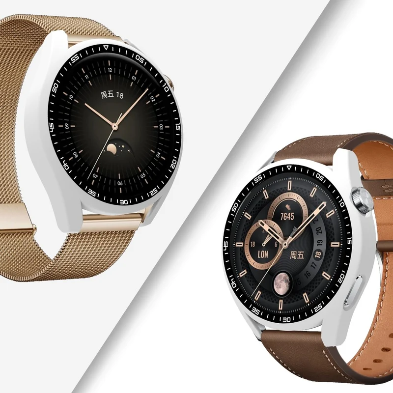 Schön Huawei Watch GT 3 (46mm) Hülle mit Displayschutz in Plastik und Gehärtetes Glas