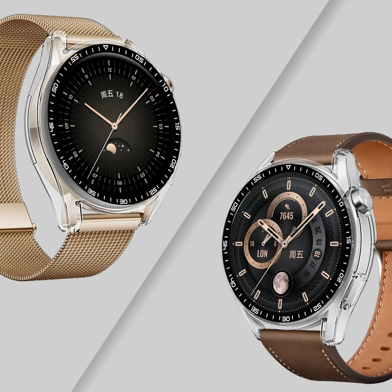 Schön Huawei Watch GT 3 (46mm) Hülle mit Displayschutz in Plastik und Gehärtetes Glas