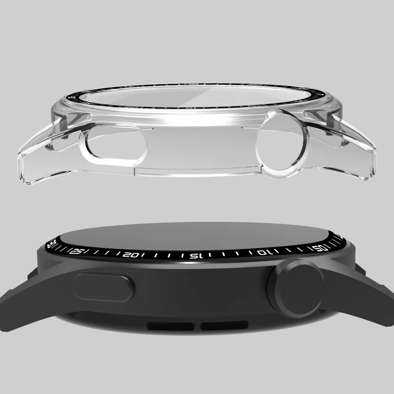 Schön Huawei Watch GT 3 (46mm) Hülle mit Displayschutz in Plastik und Gehärtetes Glas