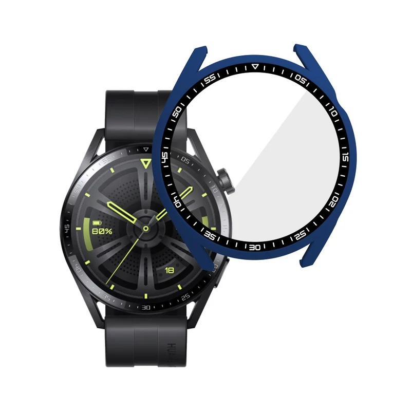 Schön Huawei Watch GT 3 (46mm) Hülle mit Displayschutz in Plastik und Gehärtetes Glas