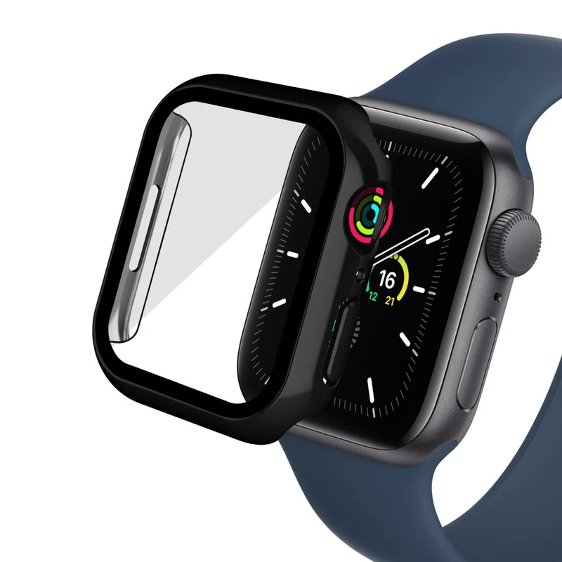Super Modisch Apple Watch Series 7 41mm Hülle mit Displayschutz in Plastik und Gehärtetes Glas