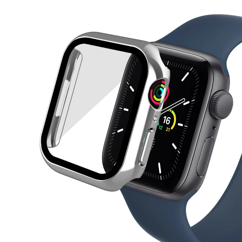 Super Modisch Apple Watch Series 7 41mm Hülle mit Displayschutz in Plastik und Gehärtetes Glas