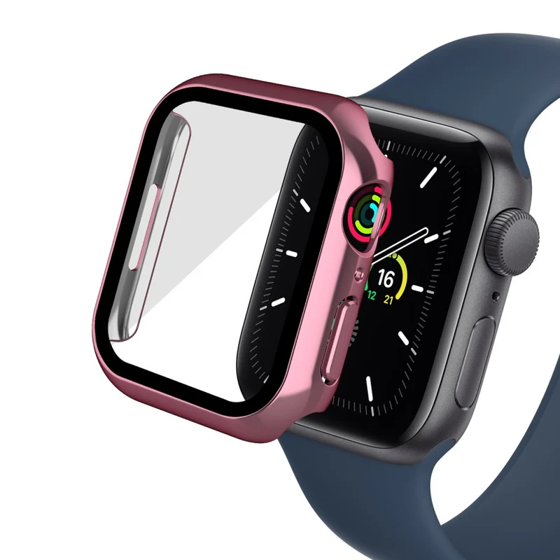 Super Modisch Apple Watch Series 7 41mm Hülle mit Displayschutz in Plastik und Gehärtetes Glas
