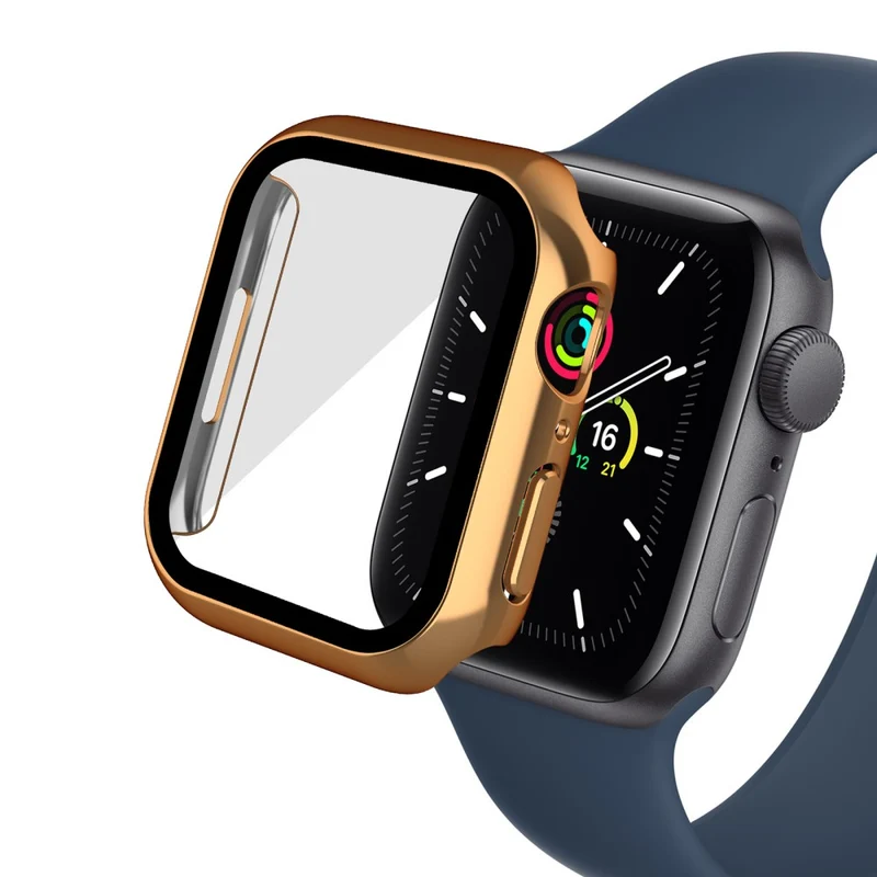 Super Modisch Apple Watch Series 7 41mm Hülle mit Displayschutz in Plastik und Gehärtetes Glas