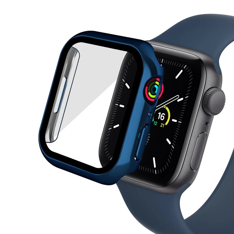 Super Modisch Apple Watch Series 7 41mm Hülle mit Displayschutz in Plastik und Gehärtetes Glas