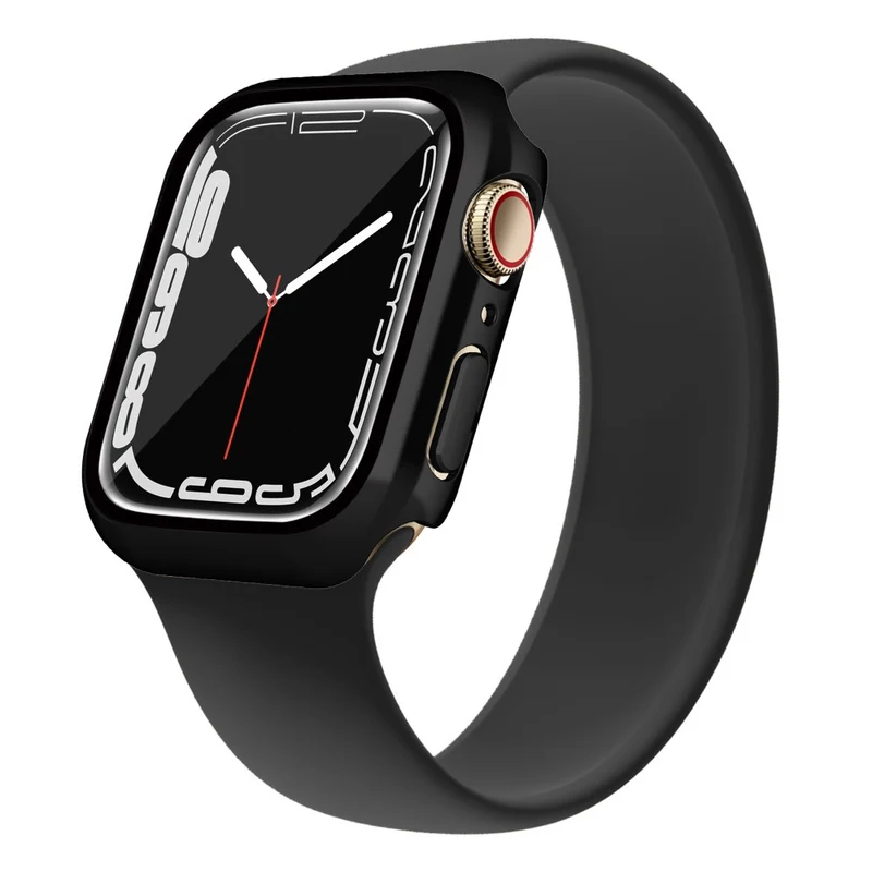 Super Modisch Apple Watch Series 7 41mm Hülle mit Displayschutz in Plastik und Gehärtetes Glas