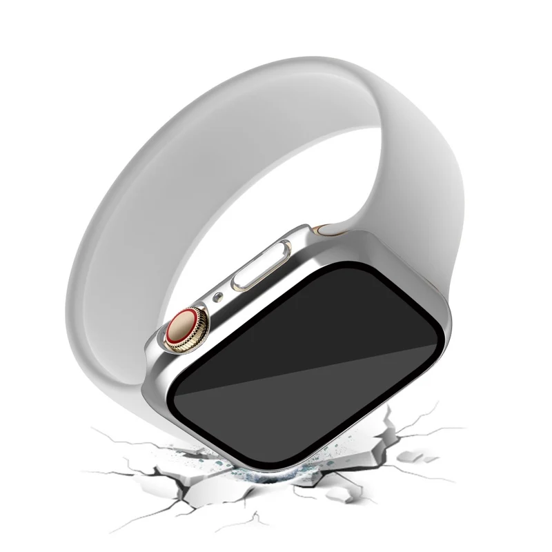 Super Modisch Apple Watch Series 7 41mm Hülle mit Displayschutz in Plastik und Gehärtetes Glas