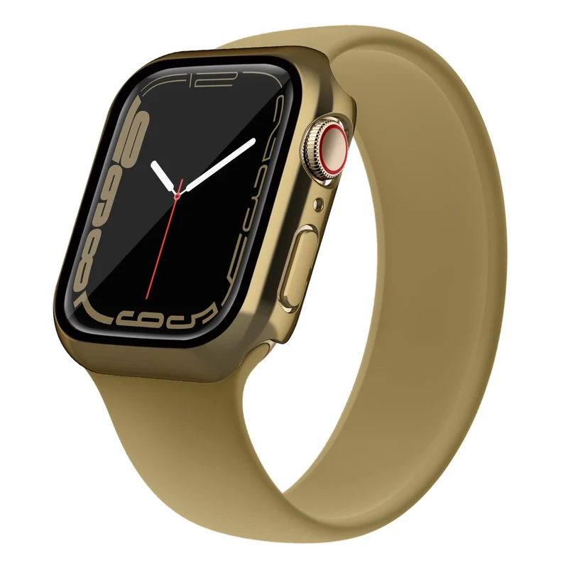 Super Modisch Apple Watch Series 7 41mm Hülle mit Displayschutz in Plastik und Gehärtetes Glas