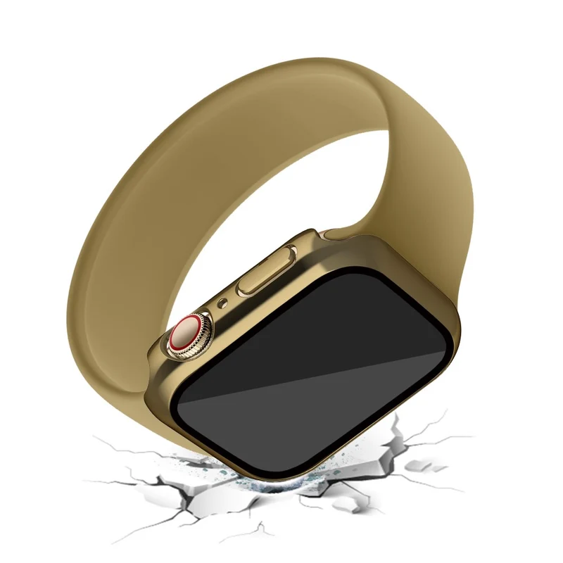 Super Modisch Apple Watch Series 7 41mm Hülle mit Displayschutz in Plastik und Gehärtetes Glas