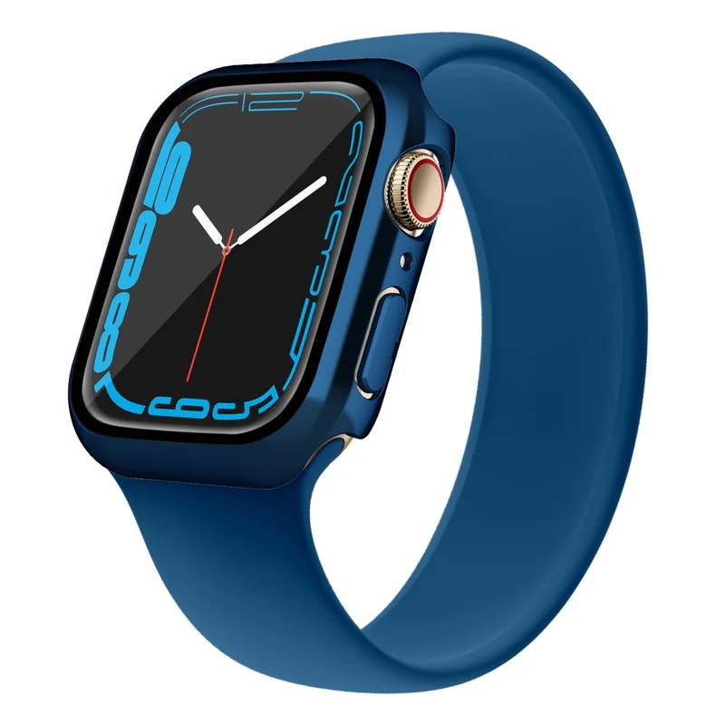 Super Modisch Apple Watch Series 7 41mm Hülle mit Displayschutz in Plastik und Gehärtetes Glas