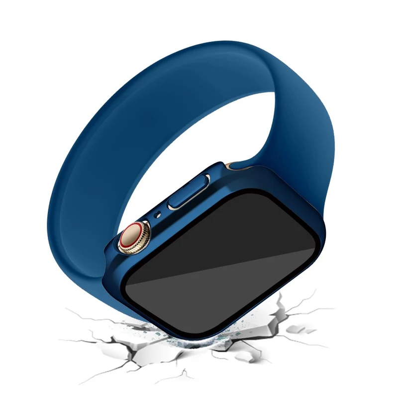 Super Modisch Apple Watch Series 7 41mm Hülle mit Displayschutz in Plastik und Gehärtetes Glas