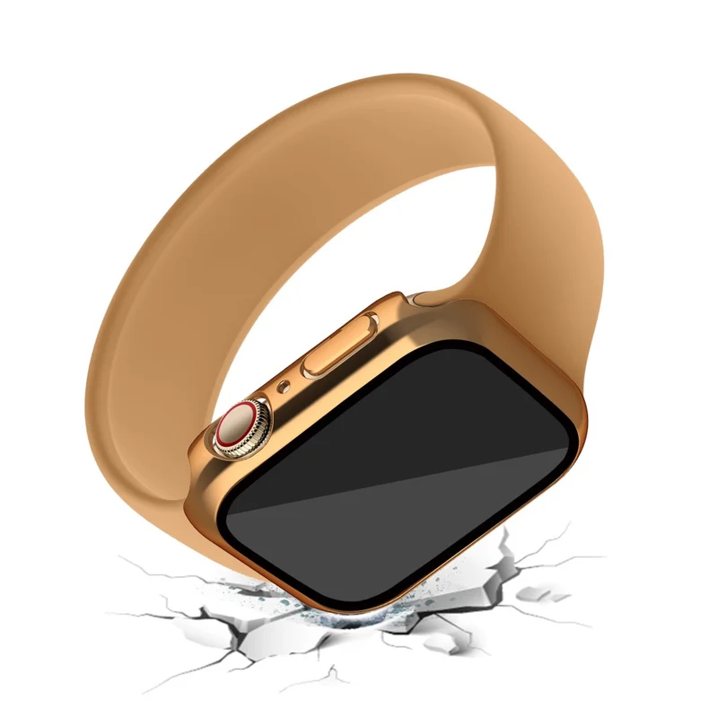 Unglaublich Schön Apple Watch Series 7 45mm Hülle mit Displayschutz in Plastik und Gehärtetes Glas